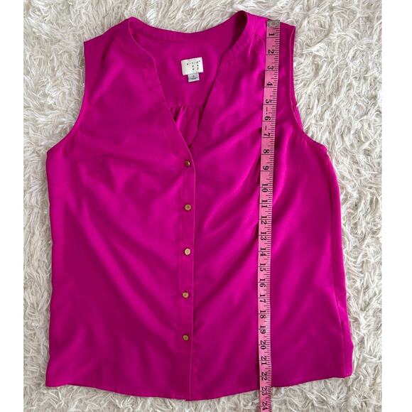 A New Day Women's Size S Pink Brass Button Up Sleeveless Blouse #0272 - Picture 9 of 10